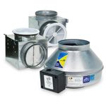 Systemair PB270-2 Fantech Dual Grille Bath Fan, Uses 4" and 6" Duct, 270 CFM