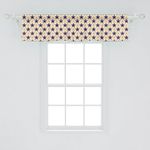 Ambesonne Star Window Valance, Patriotic Themed Pattern American Flag Inspired Grunge Nostalgic Illustration, Curtain Valance for Kitchen Bedroom Decor with Rod Pocket, 54" X 12", Navy Blue Beige Red