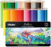 Ohuhu Colouring Pencils, 72 Blendable High Pigmentation Soft and Thick Core 4mm Oil-based Lead Coloured Pencils for Professionals Artists Adults Students Drawing Sketching Portrait - Halawa Series