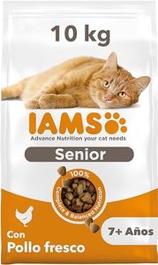 IAMS Alimento seco para gatos de edad avanzada con pollo fresco, comida seca para gatos senior de más de 7 año, 10 kg