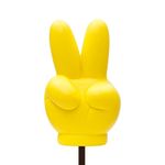 COGEEK Yellow Victory V-Finger Antenna Topper Ball EVA Foam Car Styling Roof Ornament (V-Finger)