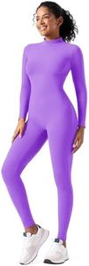 speerise Adult High Neck Zip One Piece Unitard Full Body Leotard Bodycon Jumpsuit for Women