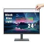 PYS 24 Inch Blue Light Blocking Screen Protector for Computer Monitor Removable 16:9 Aspect Ratio 24" 23.8" Anti Blue Light Anti Glare Filter Easy on/off for Eye Protection