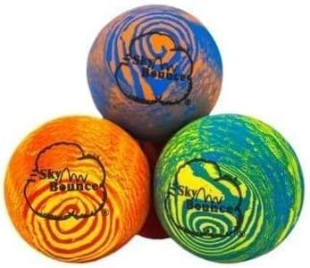 Sky Bounce® Balls Rainbow Color Rubber Handball for Recreational Handball (Hand Ball), Stickball, Racquetball, Catch, Fetch, and Many More Games 2 1/4" Diameter Premium Hollow Rubber (Pack of 12)