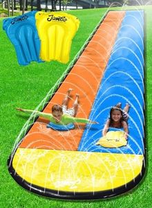 Jambo 20' Extra Long Double Slip Splash and Slide- with 2 Body Boards