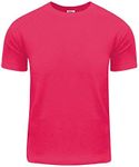 Shaka Wear Men's Cotton T-Shirt – Basic Short Sleeve Crew Neck Tee Top Tshirts Active 5.8 Ounce Regular Big Size S~5XL, Hot Pink, X-Large