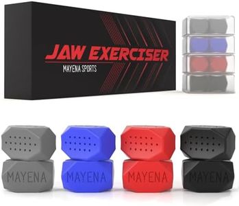 Mayena Sports Jawline Exerciser for Men & Women | 4 Resistance Levels (8pcs) Silicone Jaw Exerciser Tablets | Powerful Jaw Trainer & Jawline Shaper for All Level Users| Slims, Tones& Defines the Face