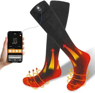 SAVIOR HEAT Heated Socks for Men Women with APP Control Battery Rechargeable Electric Heating Skiing Socks Washable Foot Warmer for Winter Hunting Skiing Fishing Hiking (X-Large)