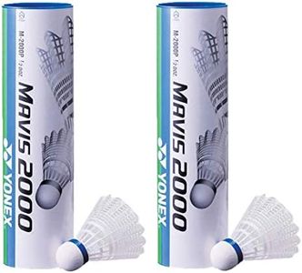 YONEX Mavis 2000 Badminton Medium Speed White Nylon Shuttlecocks, White 2 Tubes
