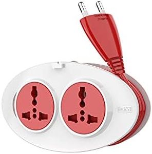 GM 3206 G-On Mini 2 Pin Extension Cord 2.5 Mtr. with Indicator, Safety Shutter & 2 International Sockets