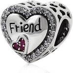 925 Sterling Silver Heart Charm Friend Charm Friendship Charm Anniversary Charm Christmas Charm for Pandora Charms Bracelet