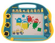 LEXIBOOK CRDES550 Despicable Multicolor Magic Magnetic Minions Drawing Board, Artistic Creative Toy for Girls and Boys, Stylus Pen and Stamps, Yellow/Blue,Medium