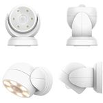 HONWELL Motion Sensor Light Outdoor Battery Operated Wireless Waterproof Spotlight Motion Security Night Light, Light Sensor Auto On Off for Porch Stair Ceiling Hallway Garage Wall Shed Patio (1Pack)