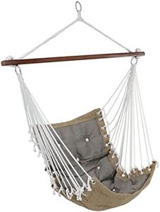 Sunnydaze Tufted Victorian Large Hanging Hammock Chair - Sturdy 300 Pound Capacity - Gray
