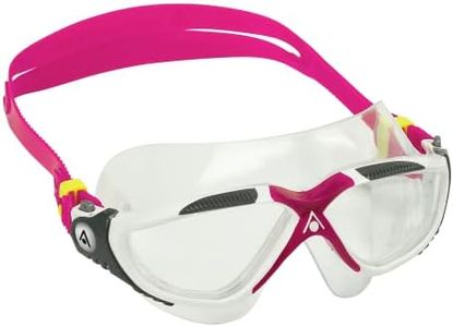 Aquasphere Vista Clear Lens Swimming Mask, White/Raspberry (197700)