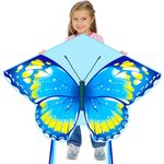 Ynanimery Blue Butterfly Kites for Kids & Adults, 55" x 36" Large Beginner Kite for Kids Ages 3-8, Kids Kite Easy to Fly for Beginners, Beach Kites for Outdoor Activities & Family Trip