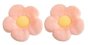 KIZDY Flower Pillows Cushion Pack of 2 Sunflower Shaped Throw Pillow Cushion Seating Pad Chair Cushion for Home Decoration Use for Car, Office, Bedroom Gifts for Girls, Kids (Size: 35 cm) (Pink)