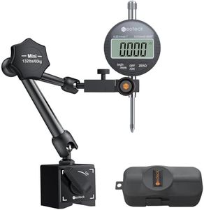 Neoteck 0-1”/0.0005" Digital Dial Indicator Gauge and 132 lbs (60kg) Max Pull Magnetic Base,Digital Dial Indicator Set with Inch/Metric Conversion for 3D Printer and CNC Machine-Black