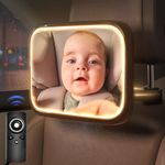 Semxnly Baby Car Mirror with Light 