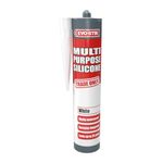 EVO-STIK Multipurpose Silicone Sealant White - Waterproof & Mould Resistant - Lasts Up To 25 Years - For Interior and Exterior Use