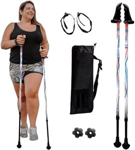York Nordic Big and Tall Motivator Walking Poles for Balance and Rehab - 2 Pieces - Strong Push Button Locks, Detachable Rubber Feet, Travel Bag - for Heights 4' up to 7' feet and Weights up to 500lbs