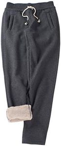 Gihuo Women's Sherpa Lined Sweatpants Winter Warm Fleece Lined Sweatpants with Pockets Fleece Jogger Pants Athletic (2# Dark Grey, X-Small)