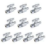 VINTEX Straight Stop Valve 10 Pack, 1/2" Pex x 3/8" OD Compression Shut Off Valve with 10 Pieces Stainless Steel Clamps Rings, Pex, CVPC