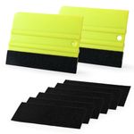 Gomake 2PCS Vinyl Wrap Squeegee with 6PCS Squeegee Felt Fabric for Tint Film Decal Squeegee Application Tool Vinyl Wrap Installation Wallpaper Smooth Tool (Green)