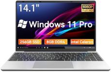 FOLINHAM 2024 14.1 Inch Laptop Computer, 8GB LPDDR4 RAM 256GB SSD Windows 11 Pro Notebook, Celeron N4020C Processor, FHD 1920 x 1080 Display, USB 3.0, Type-C, Mini-HDMI, 2.4/5G WiFi, 7.6V/5000mAh