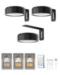 Homelist Picture Lights for Wall, 2200mAh Rechargeable Picture Light, 12 RGB Poster Lights with 3 Color Temperatures, Remote Dimmable, for Paintings Art Display Gallery Walls, Art Lovers, Black 3 Pack