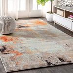 JONATHAN Y CTP104B-8 Contemporary POP Modern Abstract Vintage Indoor Area Rug, Transitional, Bohemian Easy Cleaning, Bedroom, Kitchen, Living Room, Non Shedding, Cream/Orange, 240 cm X 300 cm