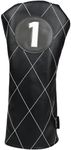 Premium Golf Club Covers Fits All Major Brands (Driver-Black-Diamond)