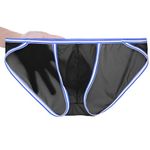 ZONBAILON Men's Underwear Briefs Sexy Silk Low Rise Pouch Bikini Black L