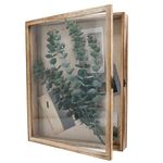 GraduatePro Shadow Box Frame 13x16 Display Case with Linen Back, Real Glass Window Door with Hinge, Picture Frame Wedding Bouquet Memorabilia Medals Photos Memory Box for Keepsakes, Carbonized Black