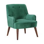 OSP Home Furnishings CHA51-V36 Ave Six Chatou Chair, Emerald Green with Cordovan Legs