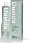 Davids Fluoride Free Whitening & Antiplaque Toothpaste, Natural Peppermint, Mouth & Gum Detox, SLS Free, EWG Verified Clean & Safe Ingredients, 5.25oz, Made in USA