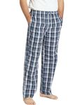 Jveyvth Mens Pyjama Pants 100% Cotton Plaid Sleep & Lounge Pants, PJ Bottoms with Pockets and Button Fly