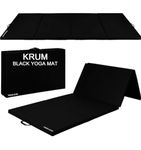 Krum Foldable High-Density Foam Gymnastics Training Tumbling Exercise Yoga Mat for Men & Women, 22mm Thick, 72 x 24 x 22mm (BLACK)