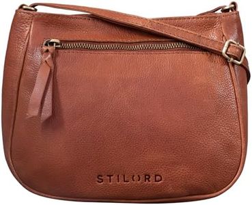 STILORD 'Samira' Sac à Bandoulière Femme Cuir Sac à Main Marron Vintage Petite Sac à l'Épaule BesacePour Sorties Soirées Shopping Cuir Véritable, Couleur:Texas - Marron
