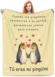 G-dake Regalos para Parejas, Pinguino Regalo Aniversario, Manta Regalo para Novio Novia, Regalos Originales para Mujer Hombre Cumpleaños Navidad San Valentín, Manta Suave 130x150cm