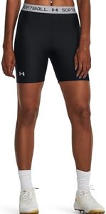Under Armour Womens Softball Slider Shorts, (001) Black / / White, Medium