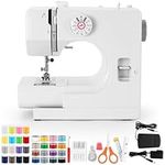 Sewing Machine, Mini Portable Sewing Machine with 12 Types of Stitches,Electric Sewing Machine for Beginners, Dual Use Electric Foot Pedal, Ideal for Clothes, Pillowcases, Sheets,Button Sewing,Zipper