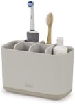 Joseph Joseph Easy-Store - Toothbrush Holder Caddy, Bathroom Storage, Large - Ecru