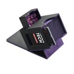 Mage Tech Commander Deck Box for MTG - Patented Design, Commander Display, Fits 100 Double-Sleeved Cards, 35pt Magnetic Card Holder & Dice Tray- Black/Purple