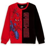 Kidsville Spiderman Printed Regular Fit Bright Red Ploycotton Boy's Sweatshirt