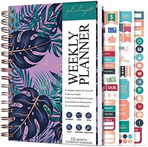 PLANBERRY Weekly Planner – Undated Life Organizer & Budget Planner – Time Management, Goal Setting, To-Do List, Work-Life Balance & Habit Tracker – 6.1″ x 8.1″ (Wild Purple)