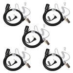 HYS Walkie Talkie Earpiece Compatible with Motorola TLKR-T60 T61 T62 T80 T81 T82 T-92 H2O T80 Extreme T82 Extreme, 2.5mm 1Pin, Security Headset with Mic (5 Pack)