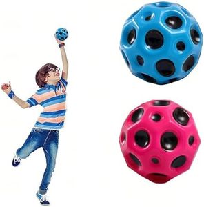 BBLING Space Balls Extreme High Bouncing Ball Meteor Space Ball,Rubber Bounce Ball Sensory Ball,Cool Tiktok Pop Bouncing Training Ball for Indoor Outdoor Play,Easy to Grip & Catch (2PCS)