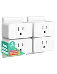 meross Smart Plug 4 Pack, Mini WiFi Outlet Support Alexa, Google Assistant and SmartThings, Remote Control, Timer, FCC and ETL Listed, Reliable WiFi Connection