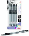 Pentel Arts Hybrid Technica Gel Pen with Assorted Tip Sizes, Black Ink, Pack of 5 (KN10BP5A)